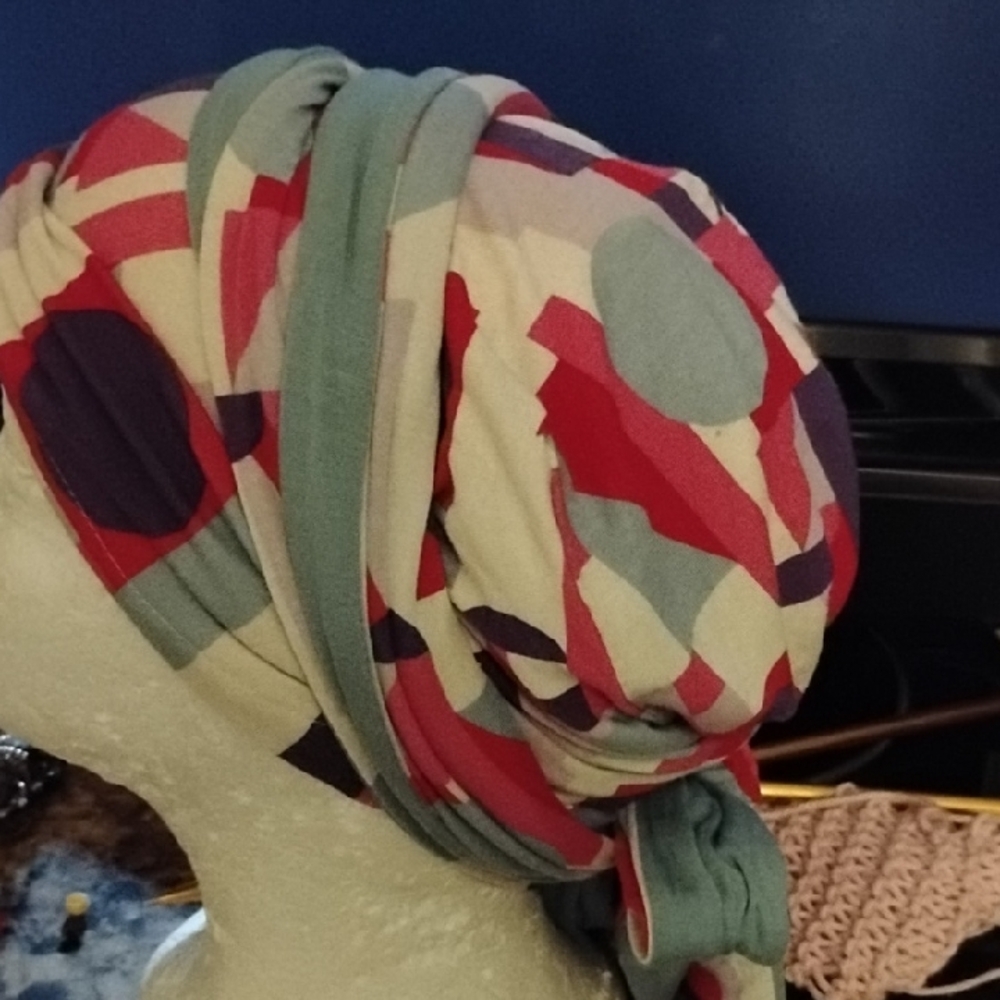 Colorful Patterned Headscarf - Picture 2 of 9